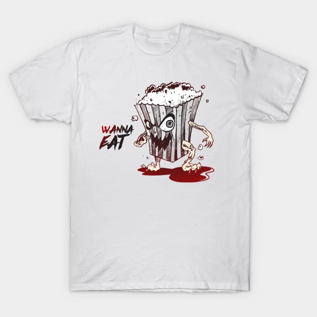 Scary Popcorn T-Shirt by Mako Design 